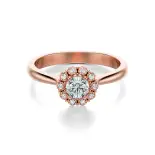 Pierścionek z różowego złota z diamentami